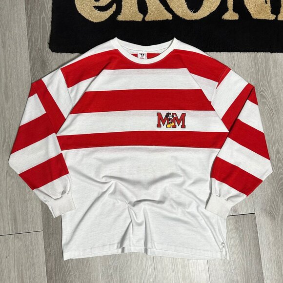 Disney Long Sleeve Red and White Tee - Picture 1 of 8